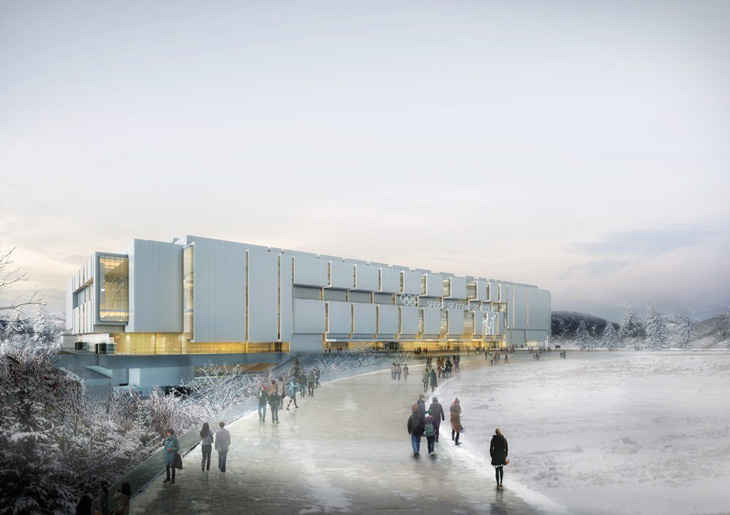 所有這一切都被安置組成的表達(dá)速度感覺在速度滑冰節(jié)奏的垂直分割元素的外觀之內(nèi)。該設(shè)施是什么，我們就來看看奧運(yùn)場(chǎng)館和舞臺(tái)上優(yōu)雅的代表，并希望提供的不僅是一個(gè)大的環(huán)境看速滑，又是一個(gè)愉快的氛圍，提醒所有的游戲才是真正的問題